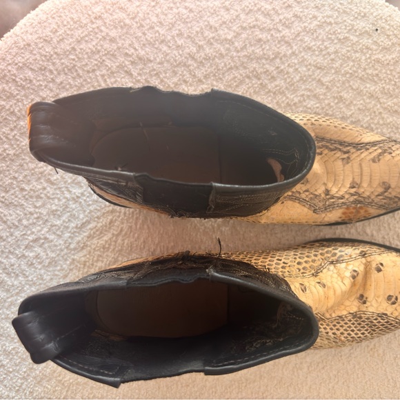 Vintage Leather & Snakeskin Ankle Boots - Picture 3 of 4